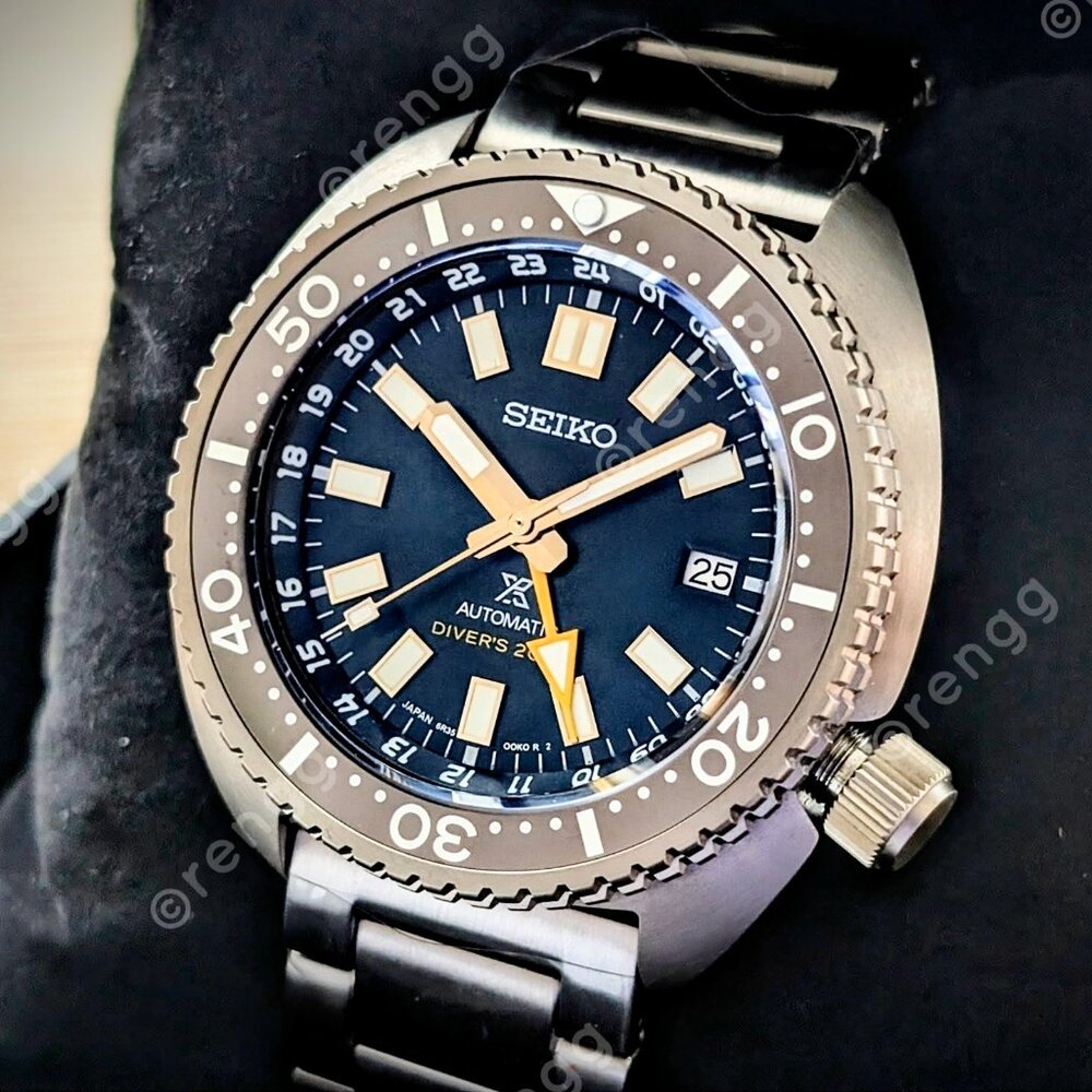 Full LUME TITANIUM GMT TURTLE PREMIUM Mod Automatic Diver Watch 45mm SAPPHIRE
